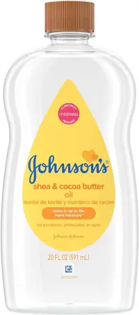 زيت أطفال Johnson’s بزبدة الشيا والكاكاو – 20 أونصة سائلة