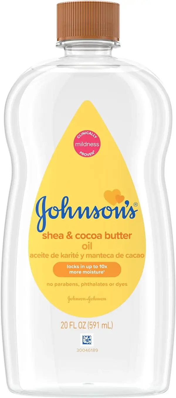 زيت أطفال Johnson’s بزبدة الشيا والكاكاو – 20 أونصة سائلة- image 1